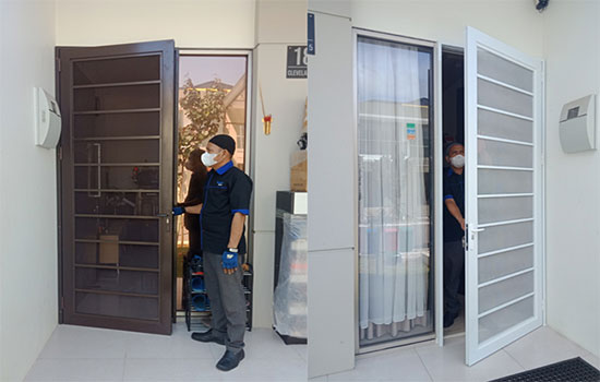 Harga pintu kawat nyamuk bahan aluminium model satu pintu dan dua pintu model minimalis
