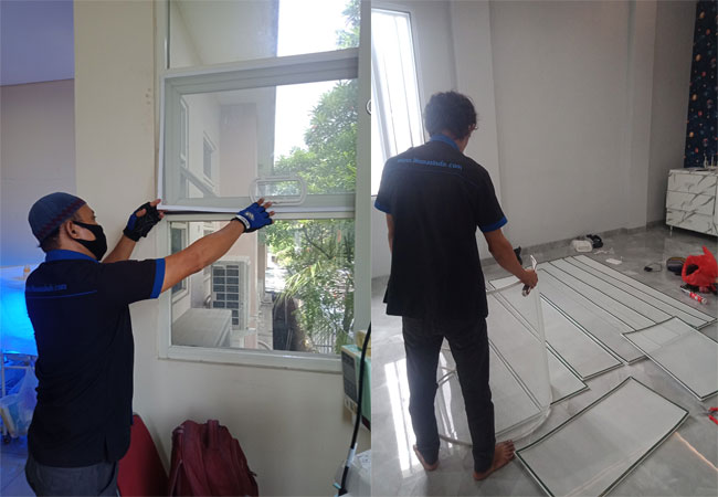 Kami pusat spesialis jasa pembuatan pasang kawat nyamuk, Pintu expanda kombinasi ram nyamuk minimalis di tangerang terlengkap murah dan berkwalitas