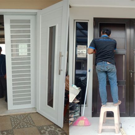 Jasa pasang pintu kawat nyamuk magnet di Jakarta Barat & Selatan. Desain elegan, bahan aluminium kuat, bebas nyamuk & sirkulasi udara tetap segar.